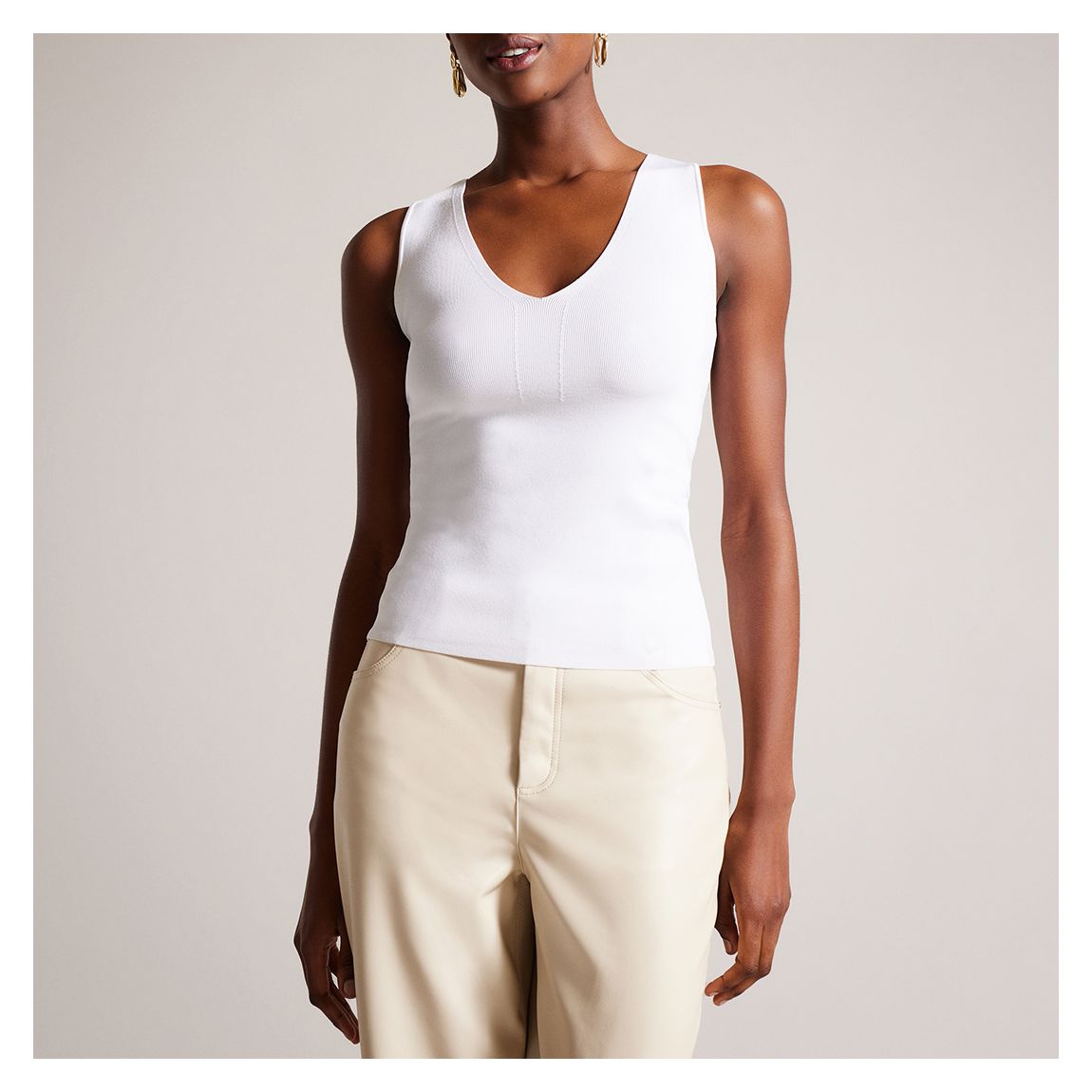 White Sarhaa Knitted Vest Top main product photo