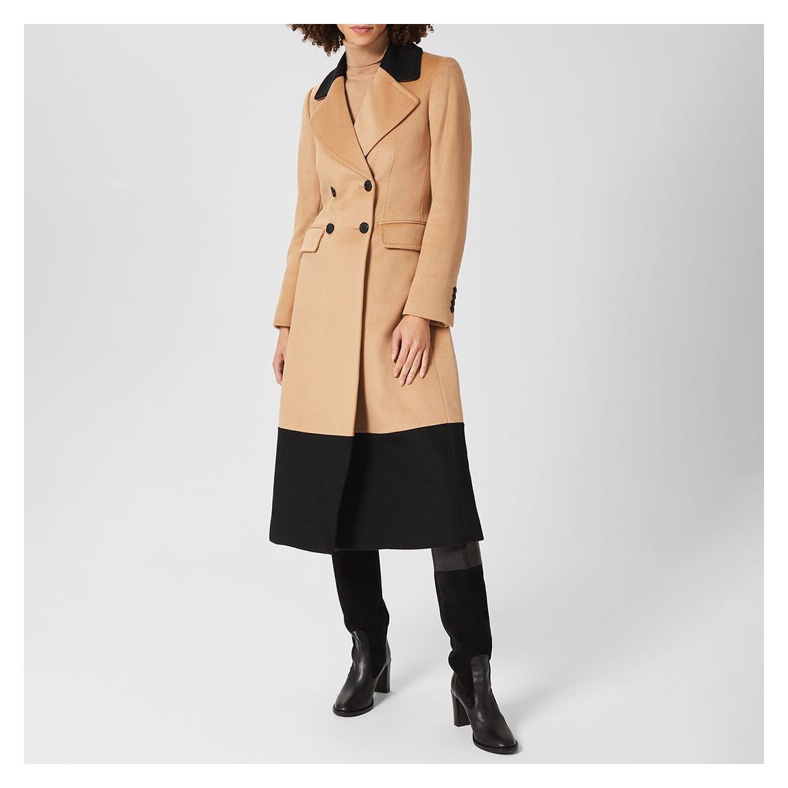 Camel Jacqueline Colour Block Wool Coat main product photo