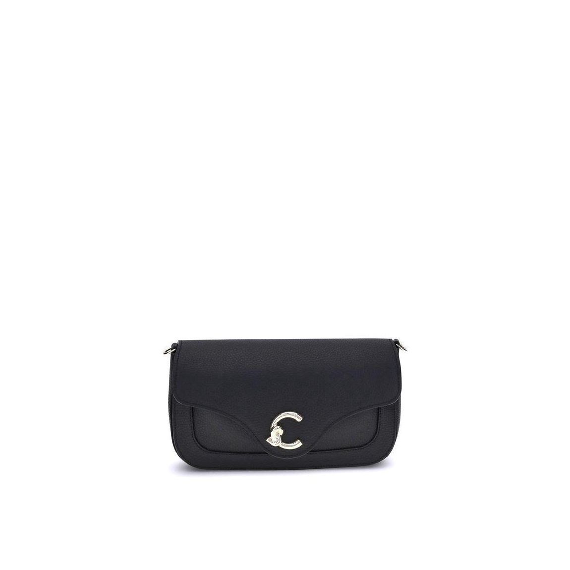 C-Me Elegant Leather Shoulder Bag with Adjustable Strap Wo - Black main product photo