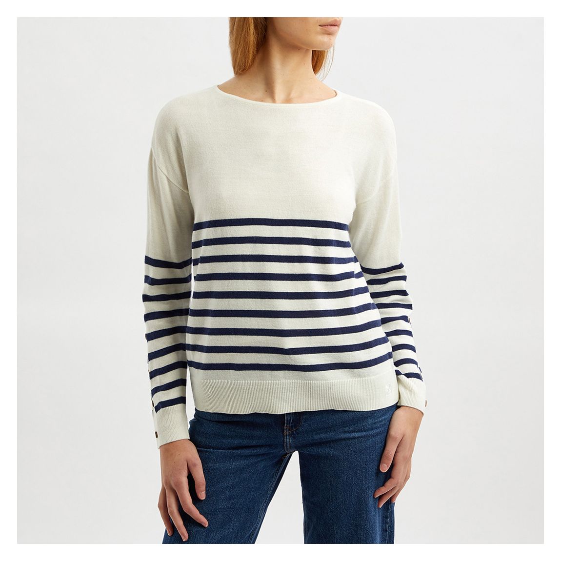 Navy/White Breton Batwing Jumper main product photo