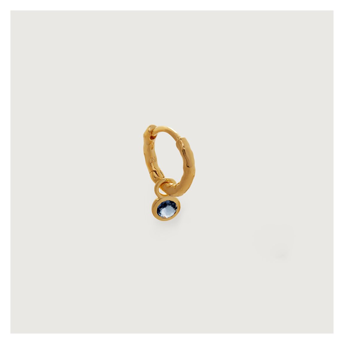 Gold Vermeil Mini Gem Single Huggie Earring - Iolite main product photo