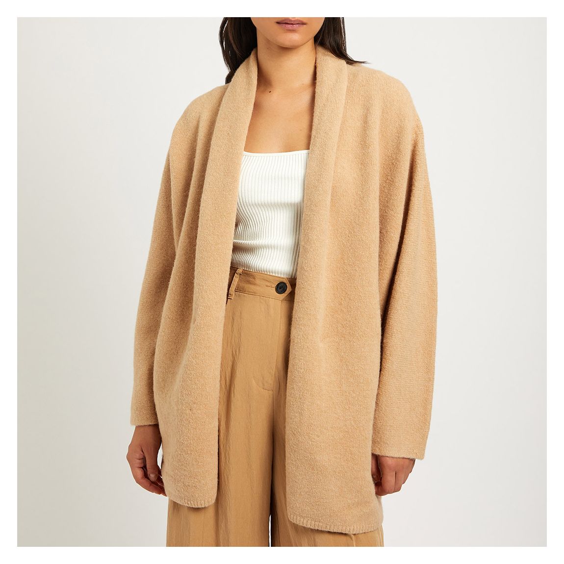 Camel Wool Blend Knitted Jacket main product photo