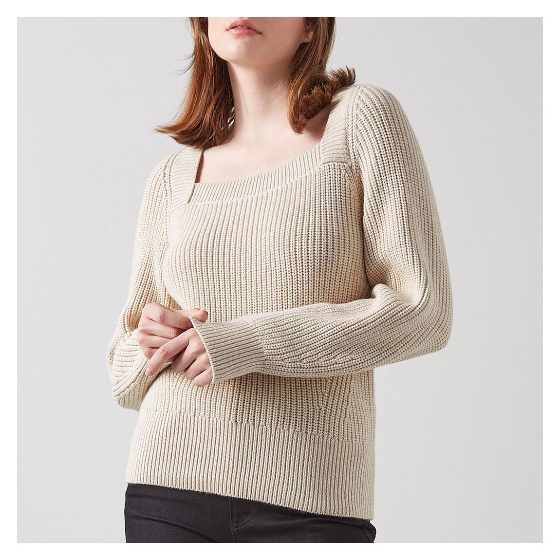 Cream Agnes Cotton Blend Knitted Top main product photo