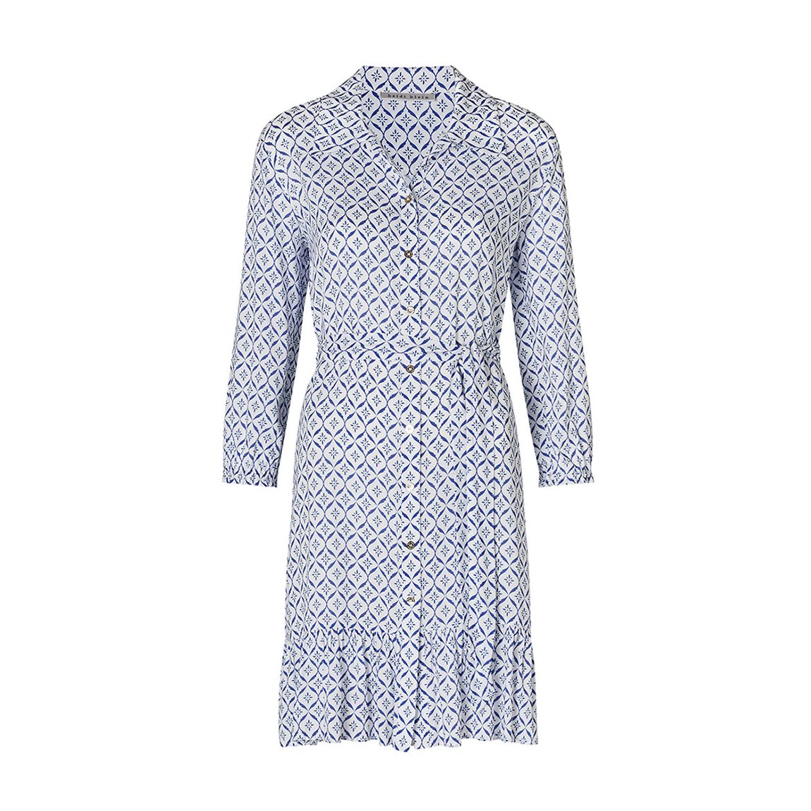 Blue Mini Ruffle Shirt Dress main product photo
