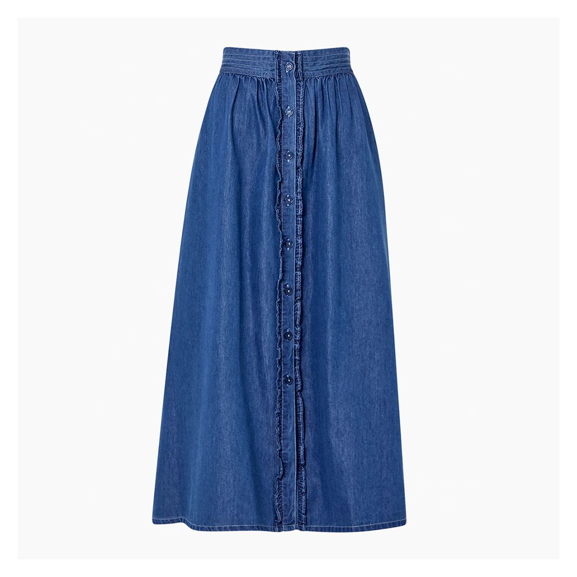 Blue Denim Summer Chambray Button Skirt main product photo