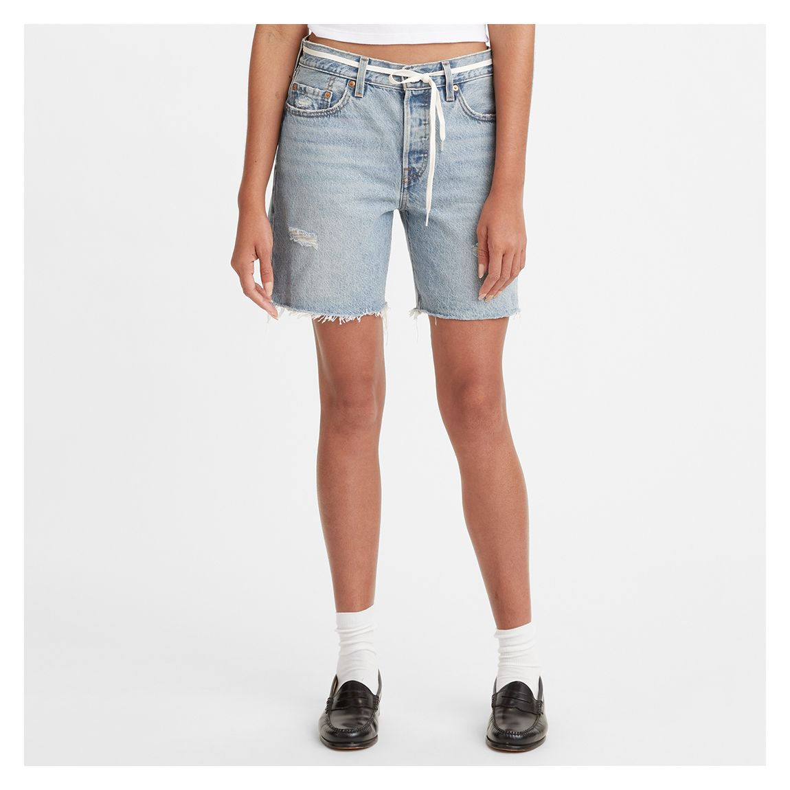 Light Blue 501® Straight Denim Shorts main product photo