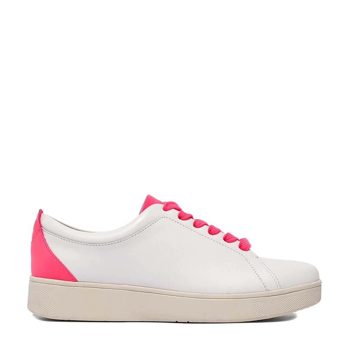 White/Orange Neon Pop Rally Leather Sneakers main product photo
