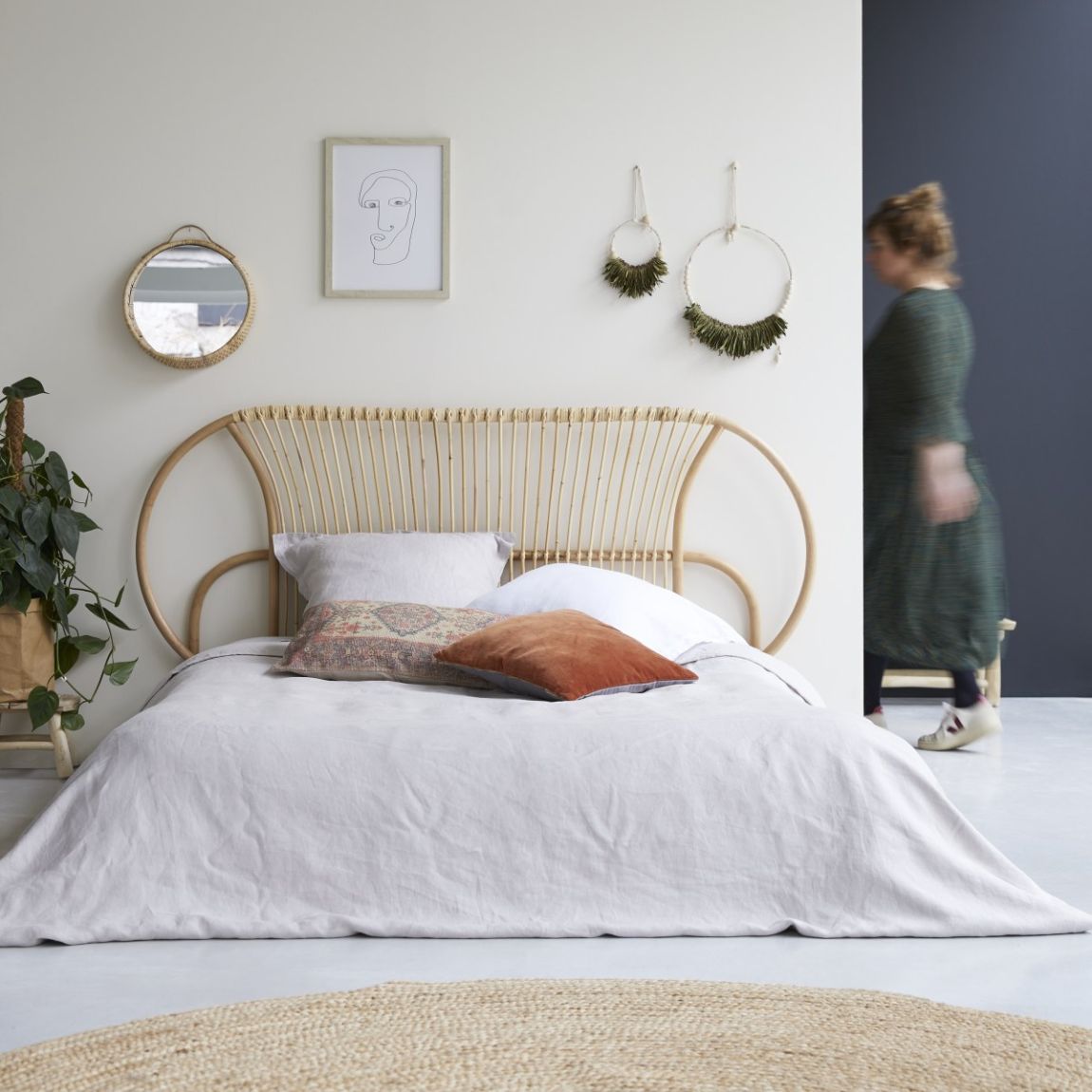 Leontie - Rattan headboard - 190 cm main product photo