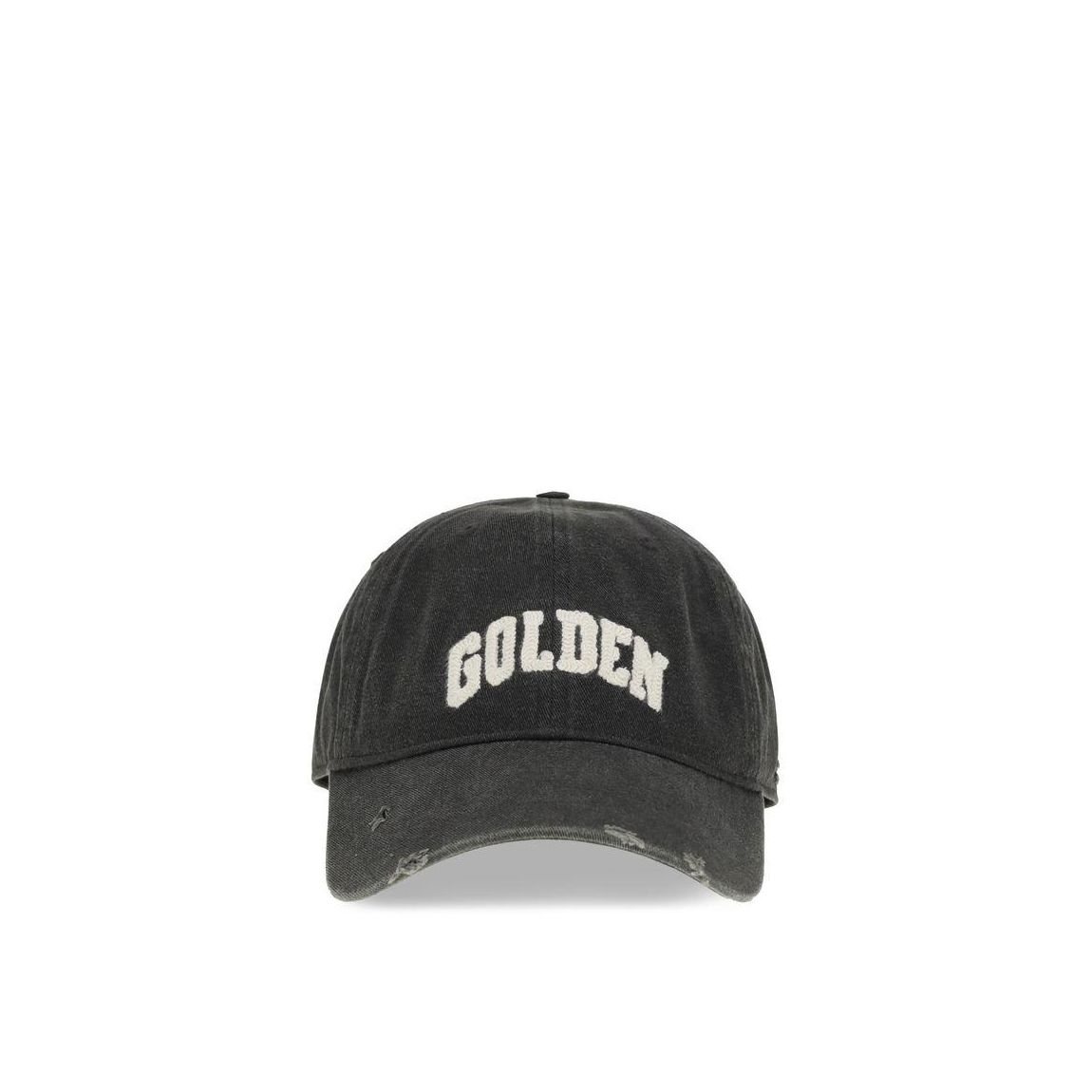 Embroidered Logo Vintage Effect Cotton Baseball Cap - Black Hats main product photo