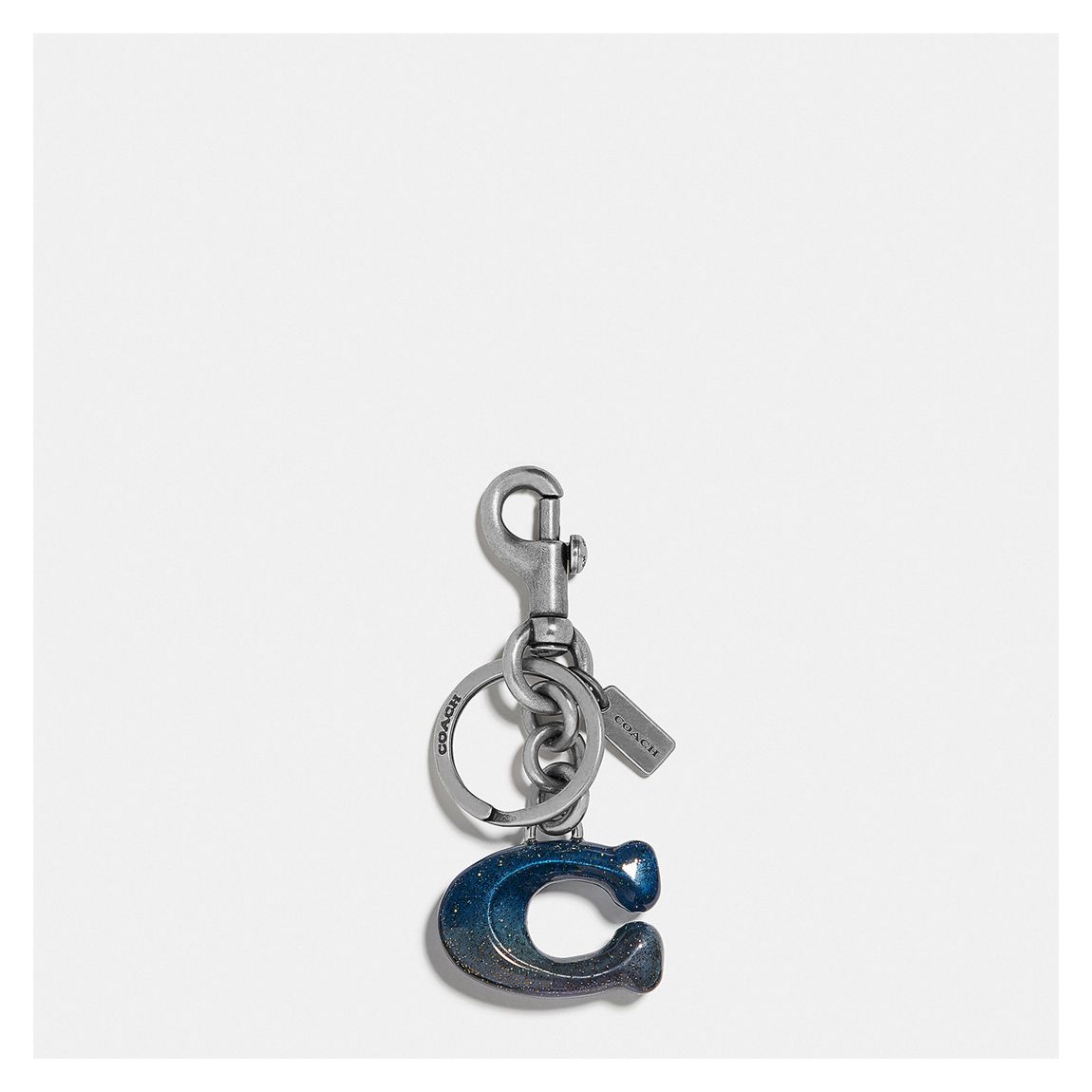 Midnight Navy Glitter Resin C Bag Charm main product photo