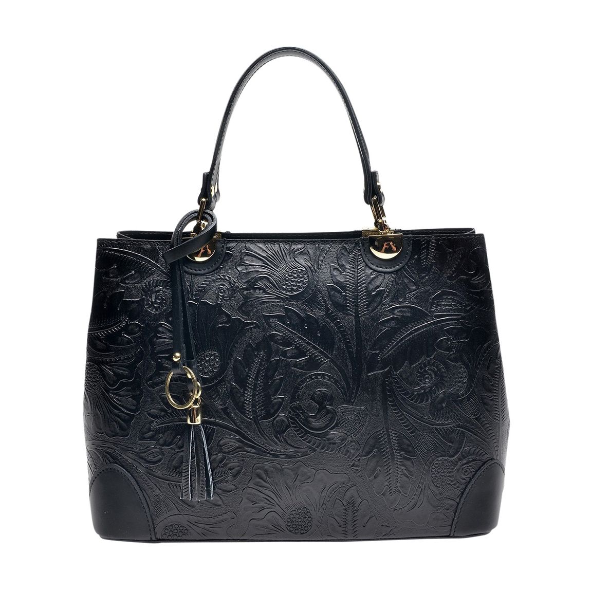 Black Italian Leather Handbag main product photo