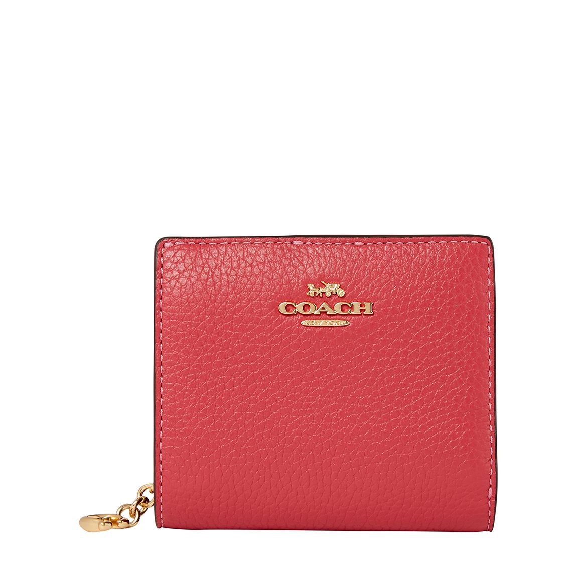 Pink Refined Pebbled Leather Snap Wallet main product photo