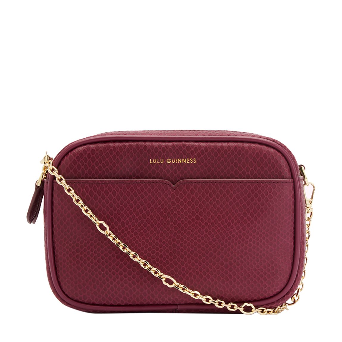 Peony Snake Embossed Leather Clara Crossbody Bag main product photo