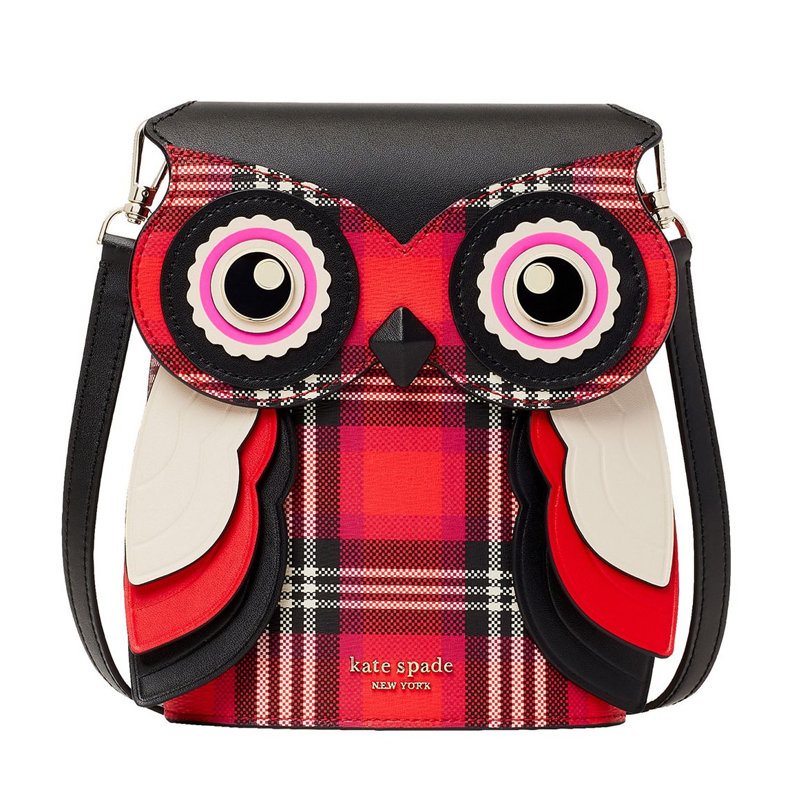 Multi Blinx Plaid 3d Owl Crossbody main product photo