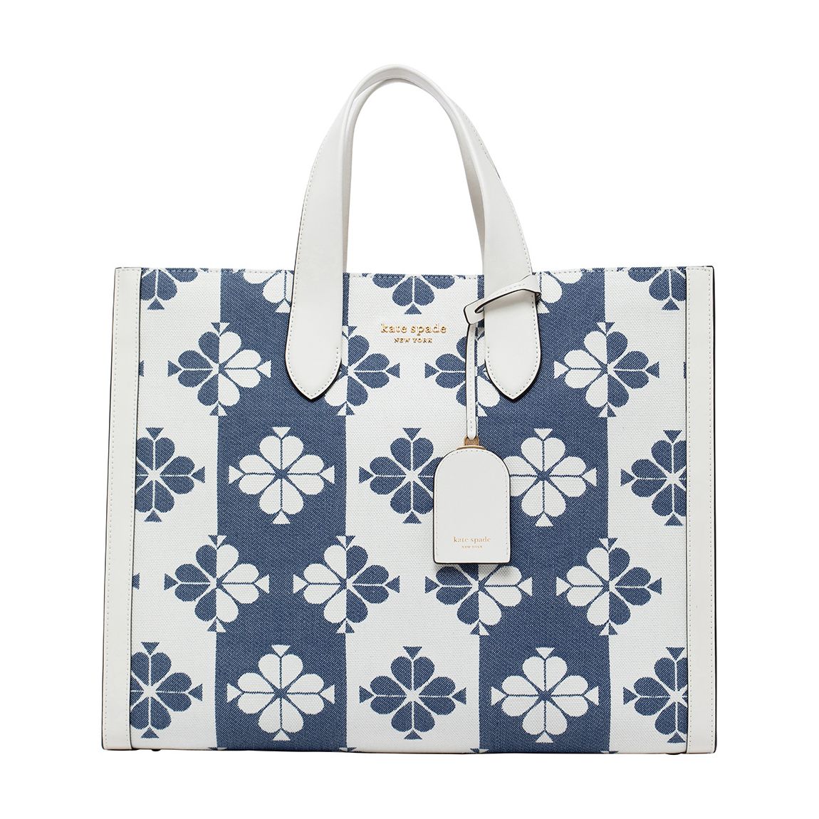 Halo White Flower Two-Tone Canvas Manhattan Large Tote main product photo