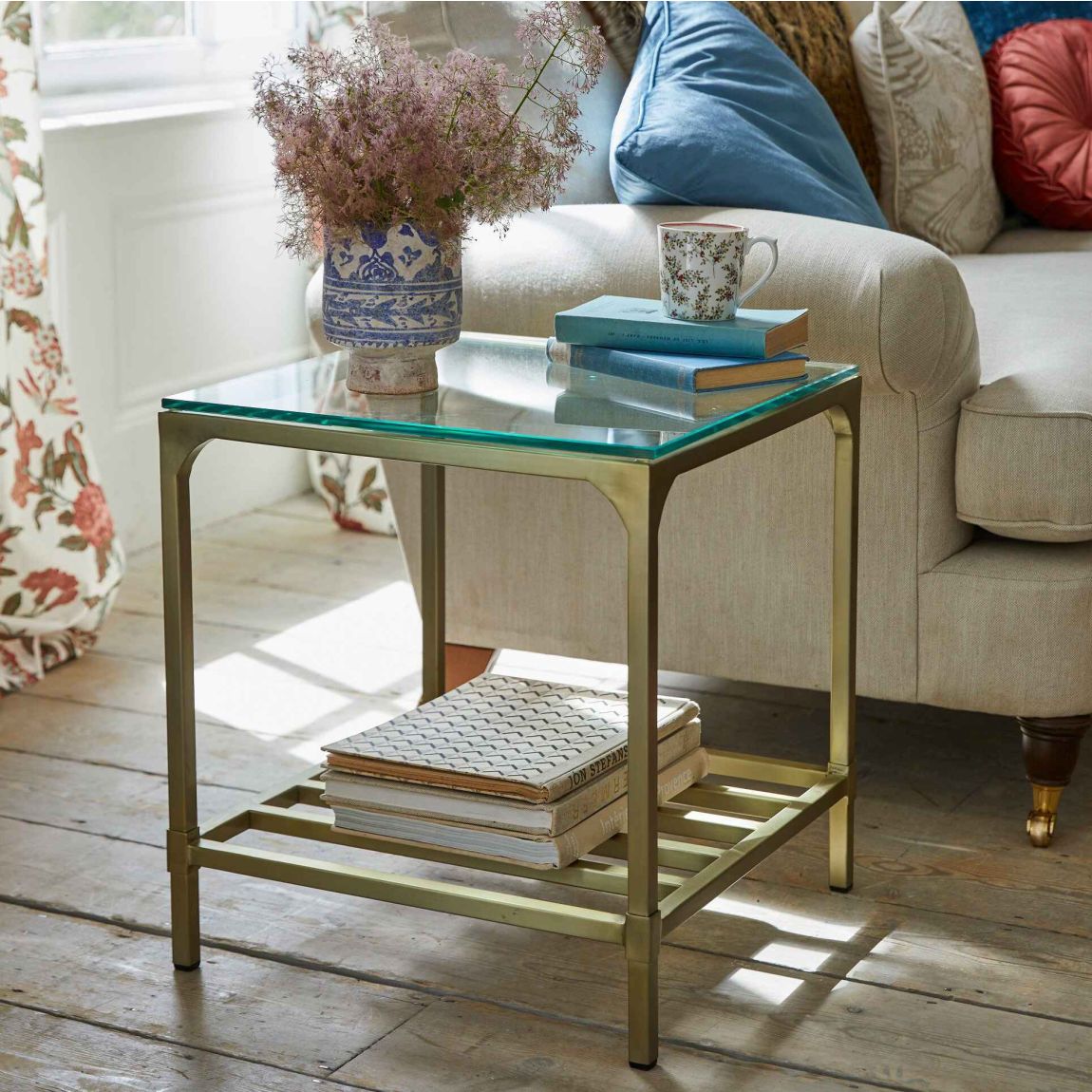 Brynmill Antique Brass Side Table main product photo