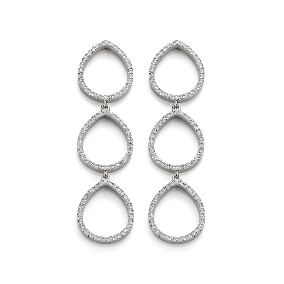 Sterling Silver Naida Teardrop Cocktail Earrings - Diamond main product photo