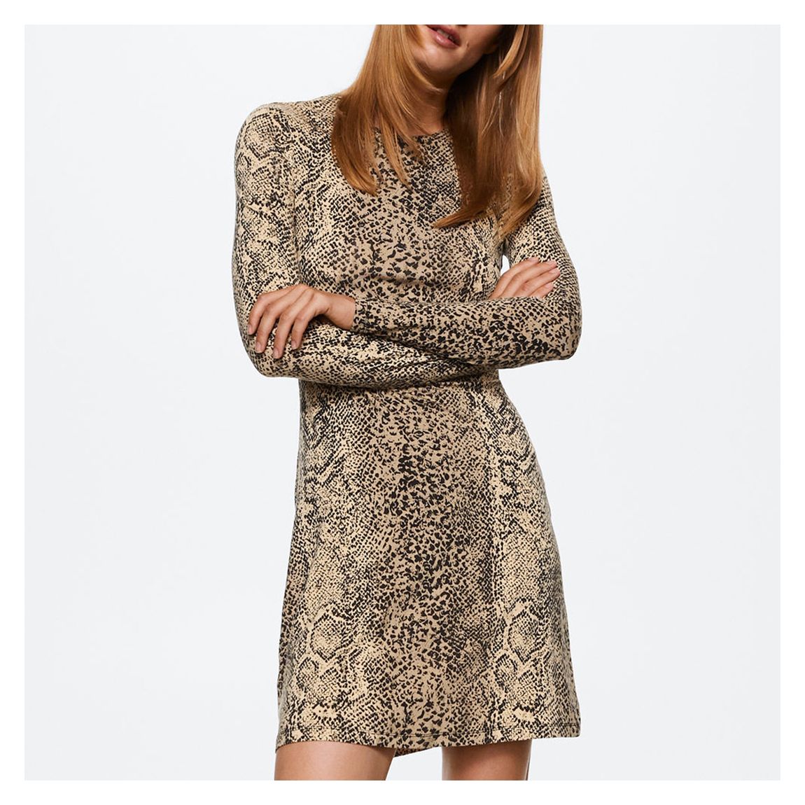 Brown Printed Short Dress main product photo