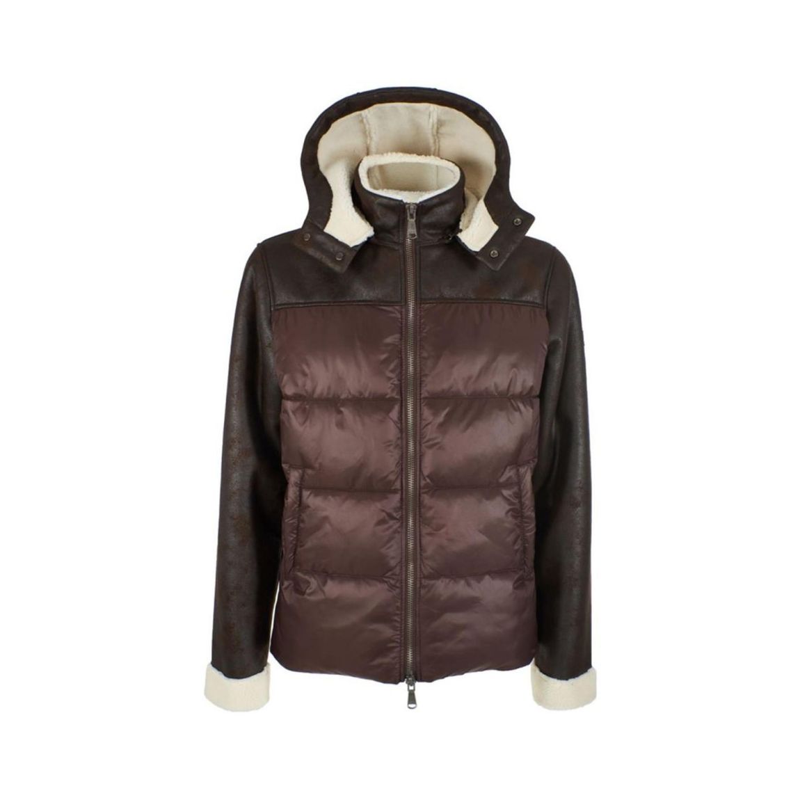 Hooded Puffer Jacket Brown main product photo