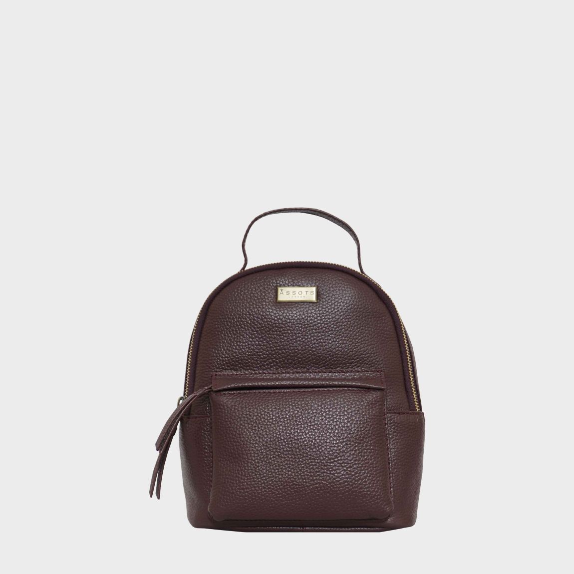 Betty' Zip Top Mini Pebble Grain Leather Backpack main product photo