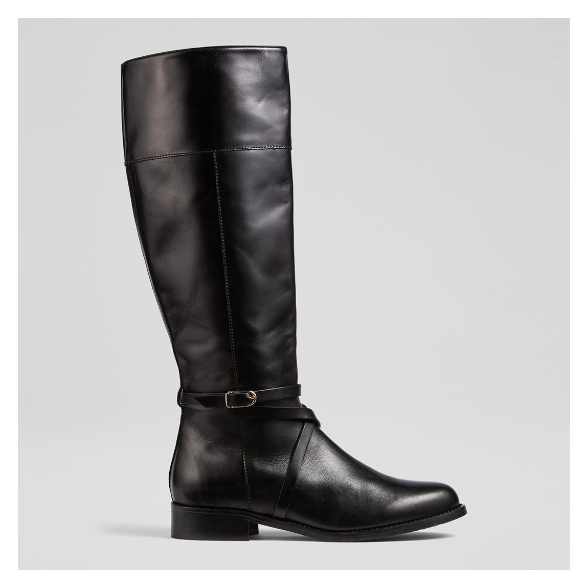 Black Leather Bonnie Riding Boots main product photo