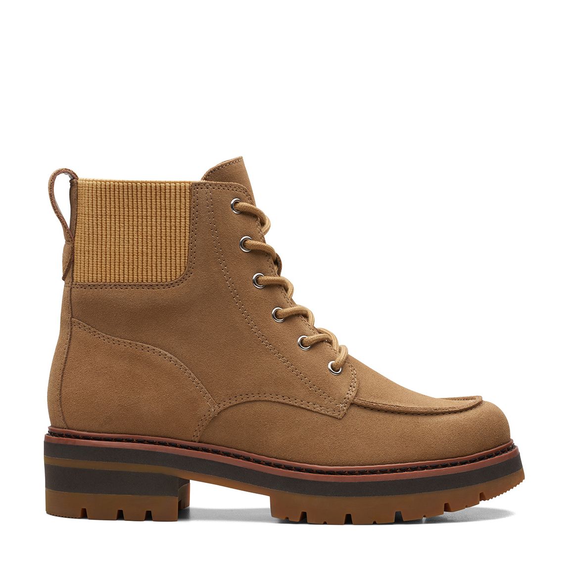 Dark Sand Suede Orianna Mid Lace Up Boots main product photo