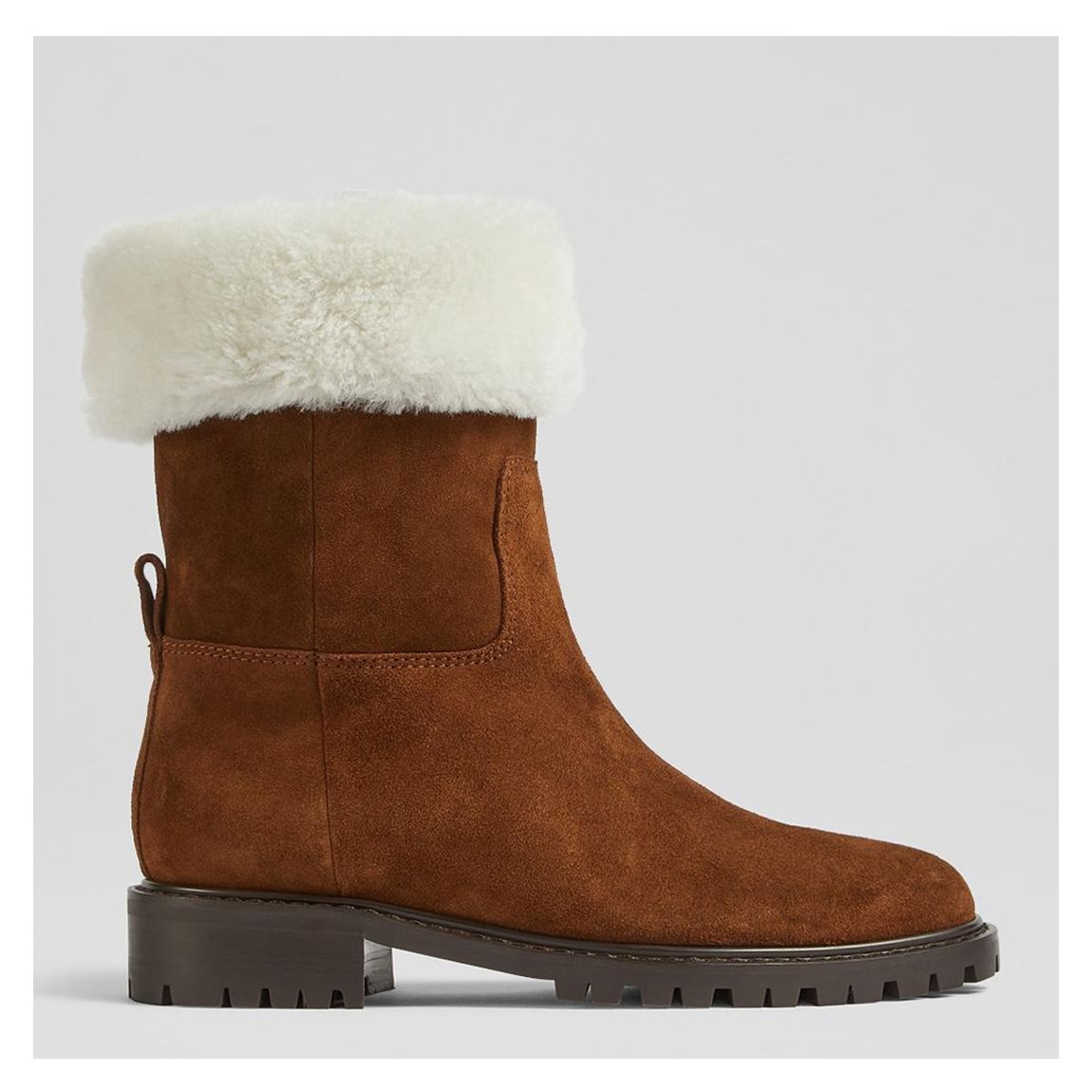 Tan Suede Shearling Cuff Sally Boots main product photo