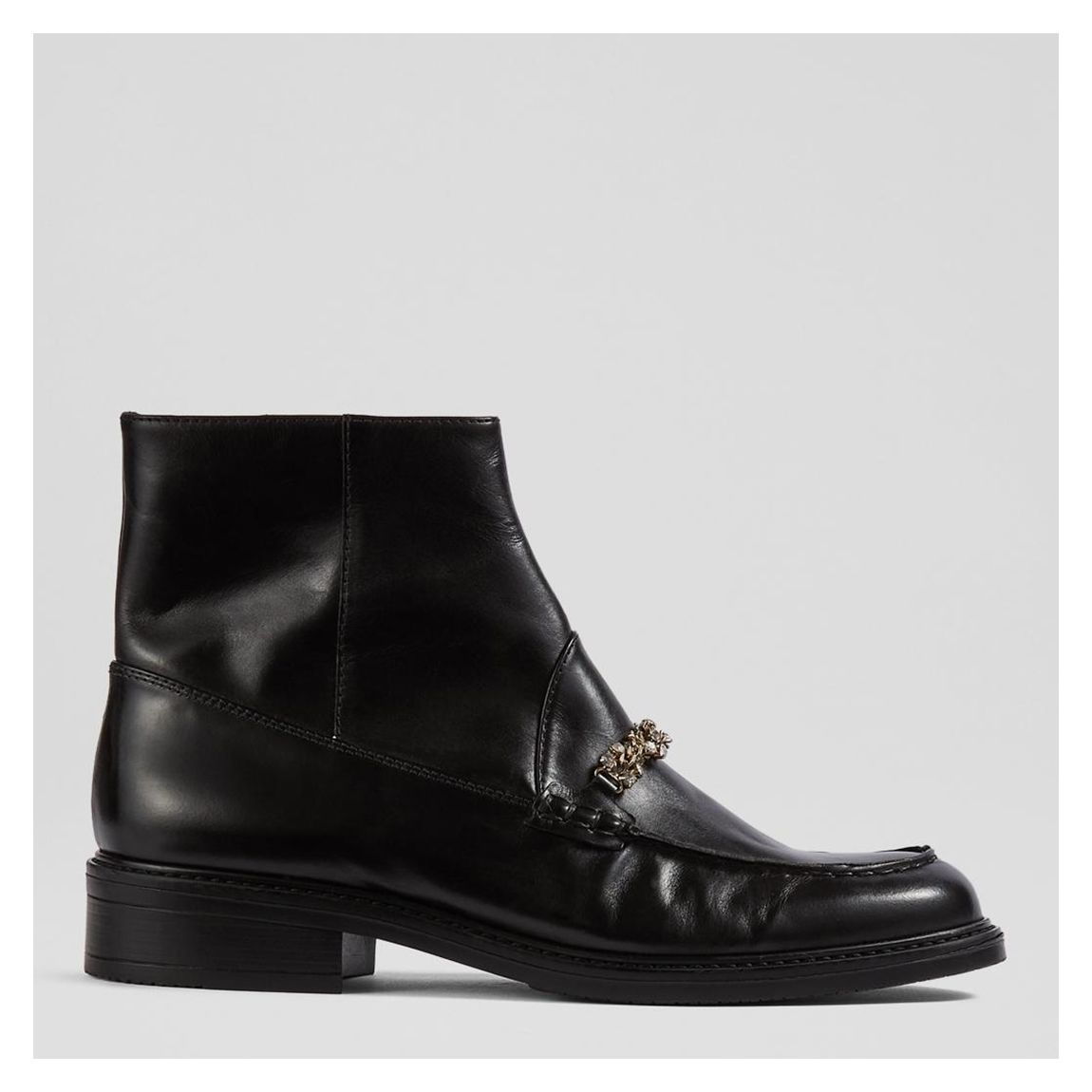 Black Leather Kora Ankle Boots main product photo