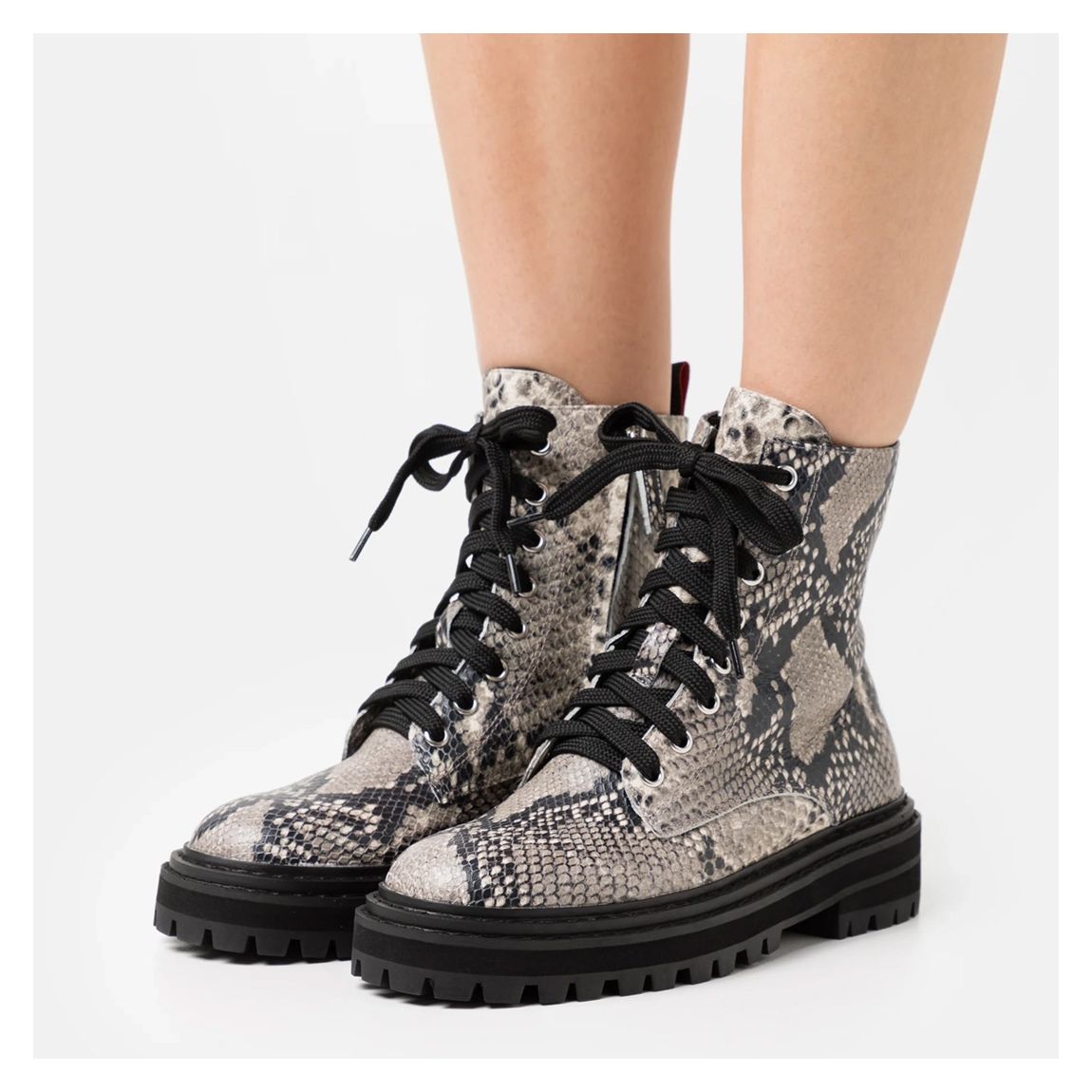 Black/Grey Nascere Snake Print Boots main product photo