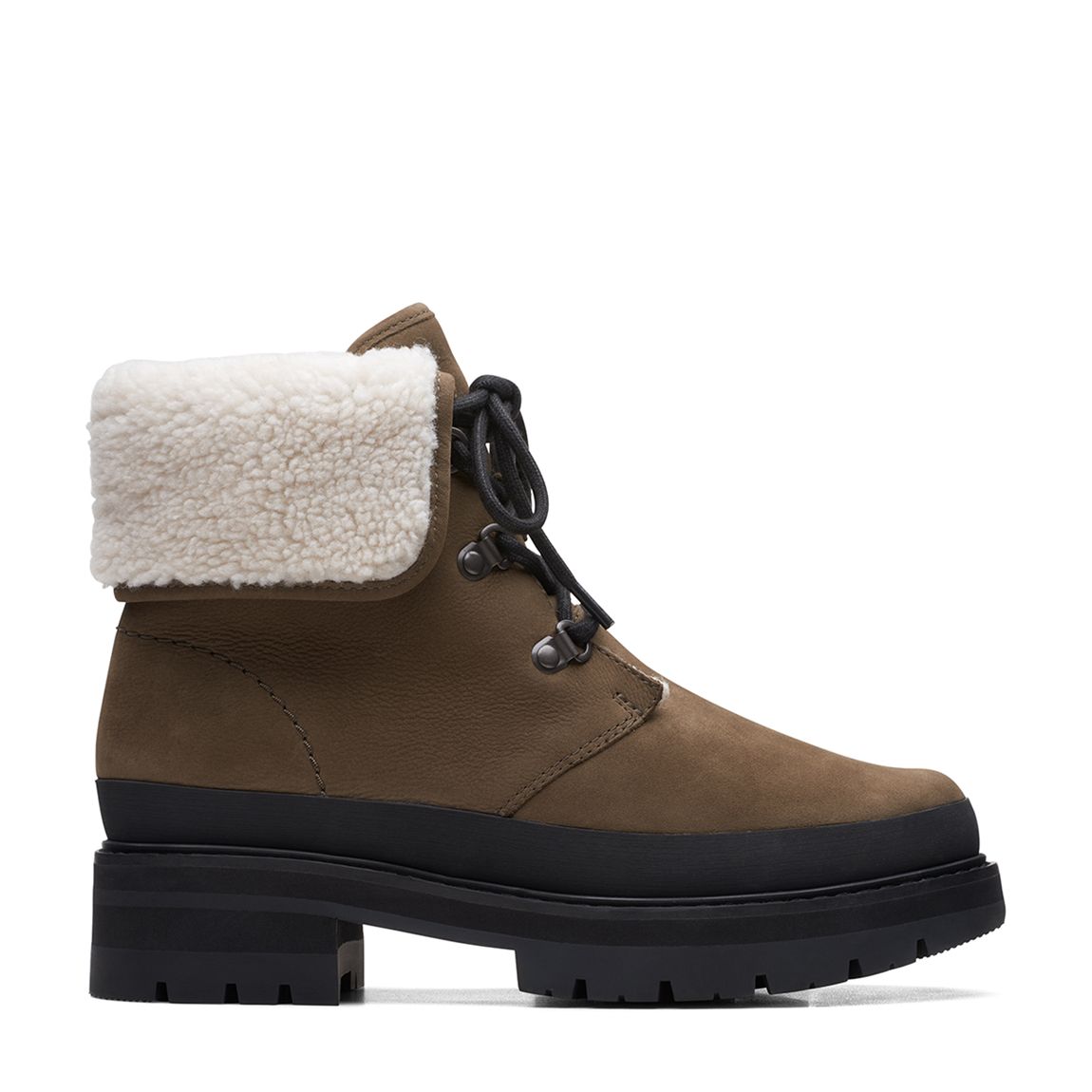 Dark Olive Warm Lined Orianna Turn Ankle Boots main product photo