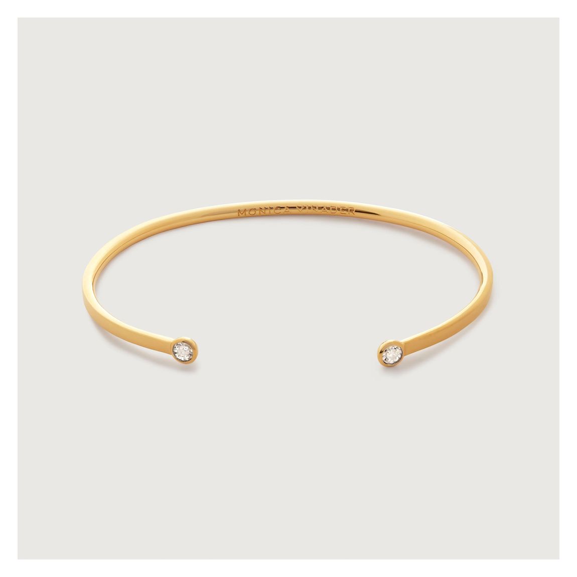 Gold Vermeil Solitaire Diamond Cuff - Lab Grown Diamond main product photo