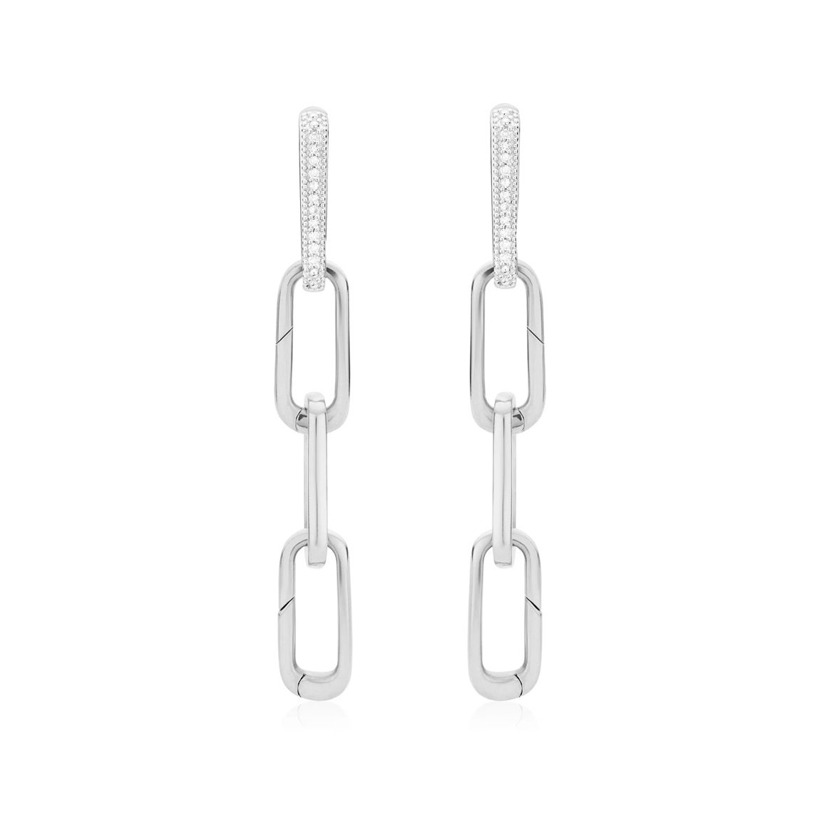 Sterling Silver Alta Capture Cocktail Diamond Earrings - Diamond main product photo