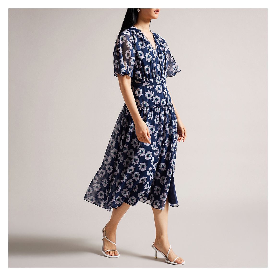 Navy Marllee Fit And Flare Midi Dress main product photo
