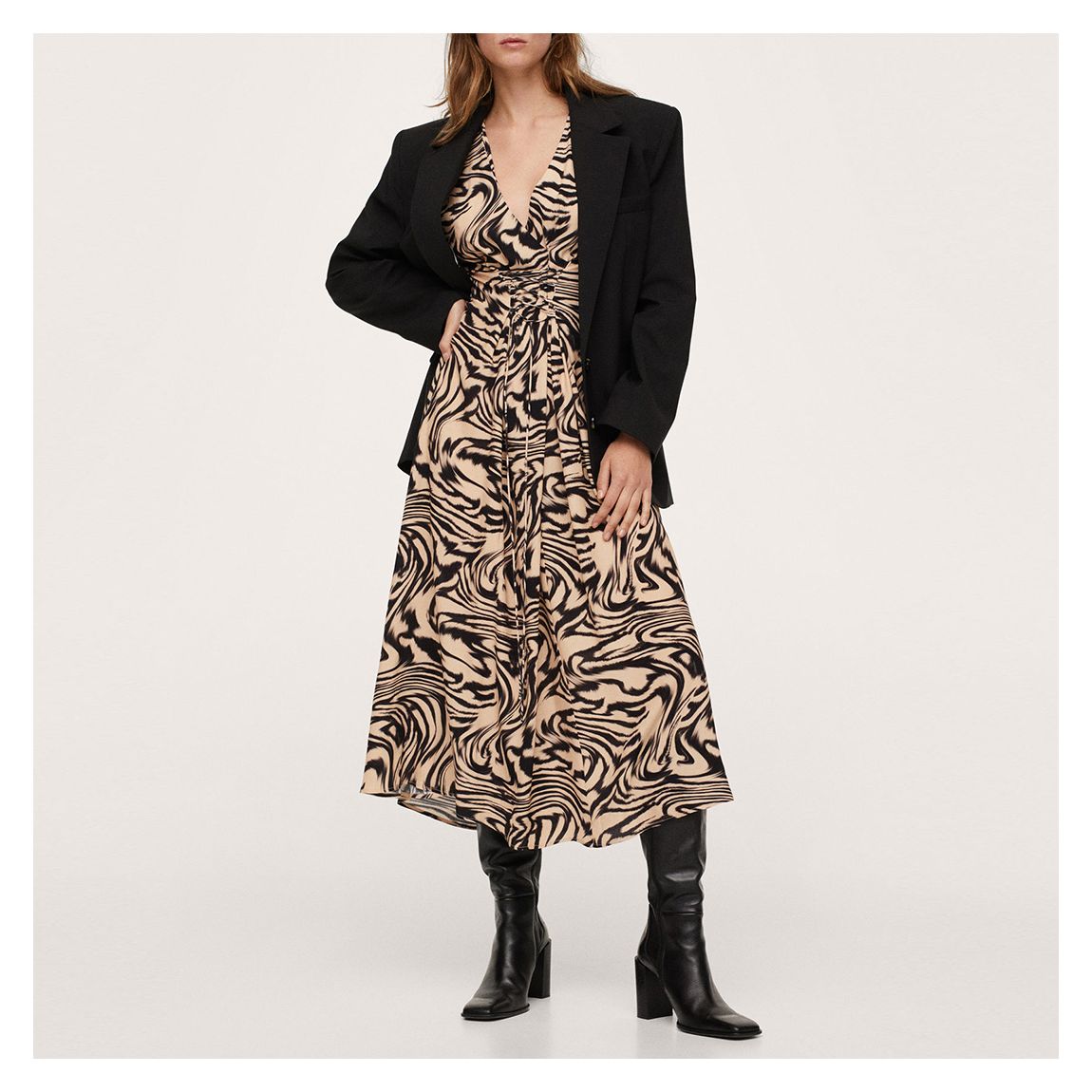 Brown Animal Print Dress main product photo