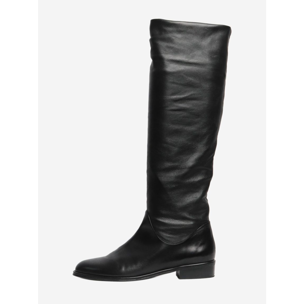 Stuart Weitzman Black ruched flat boots main product photo