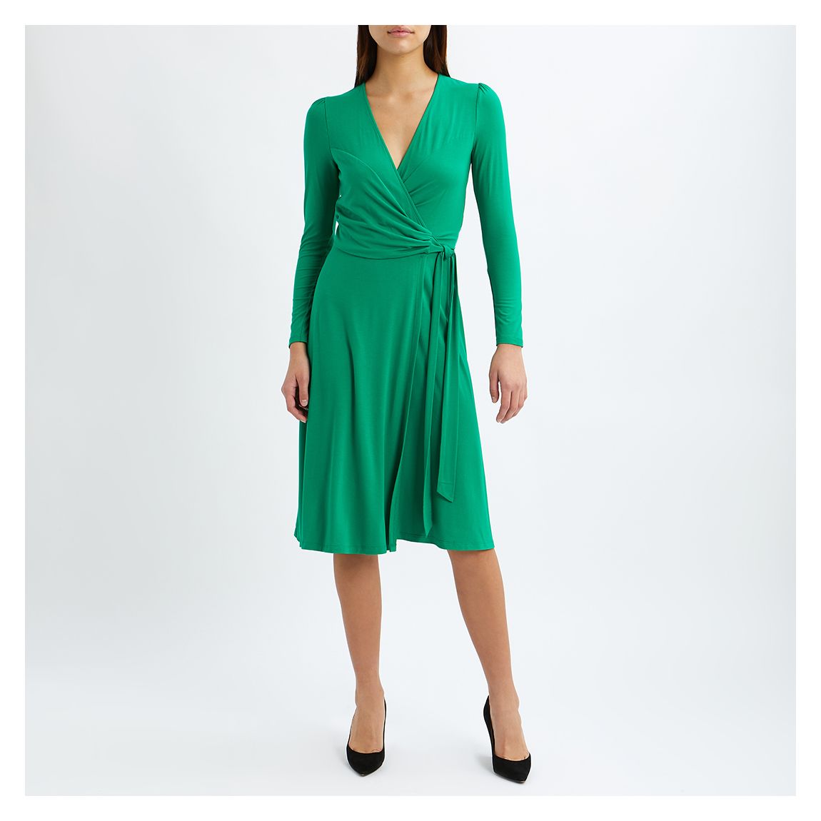 Green Khloe Wrap Midi Dress main product photo