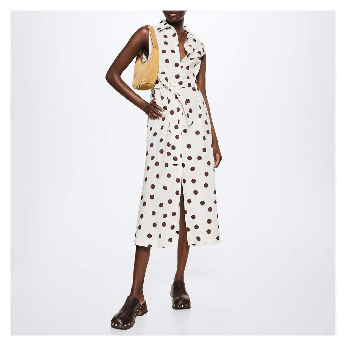 Ecru Polka-Dot Cotton Dress main product photo