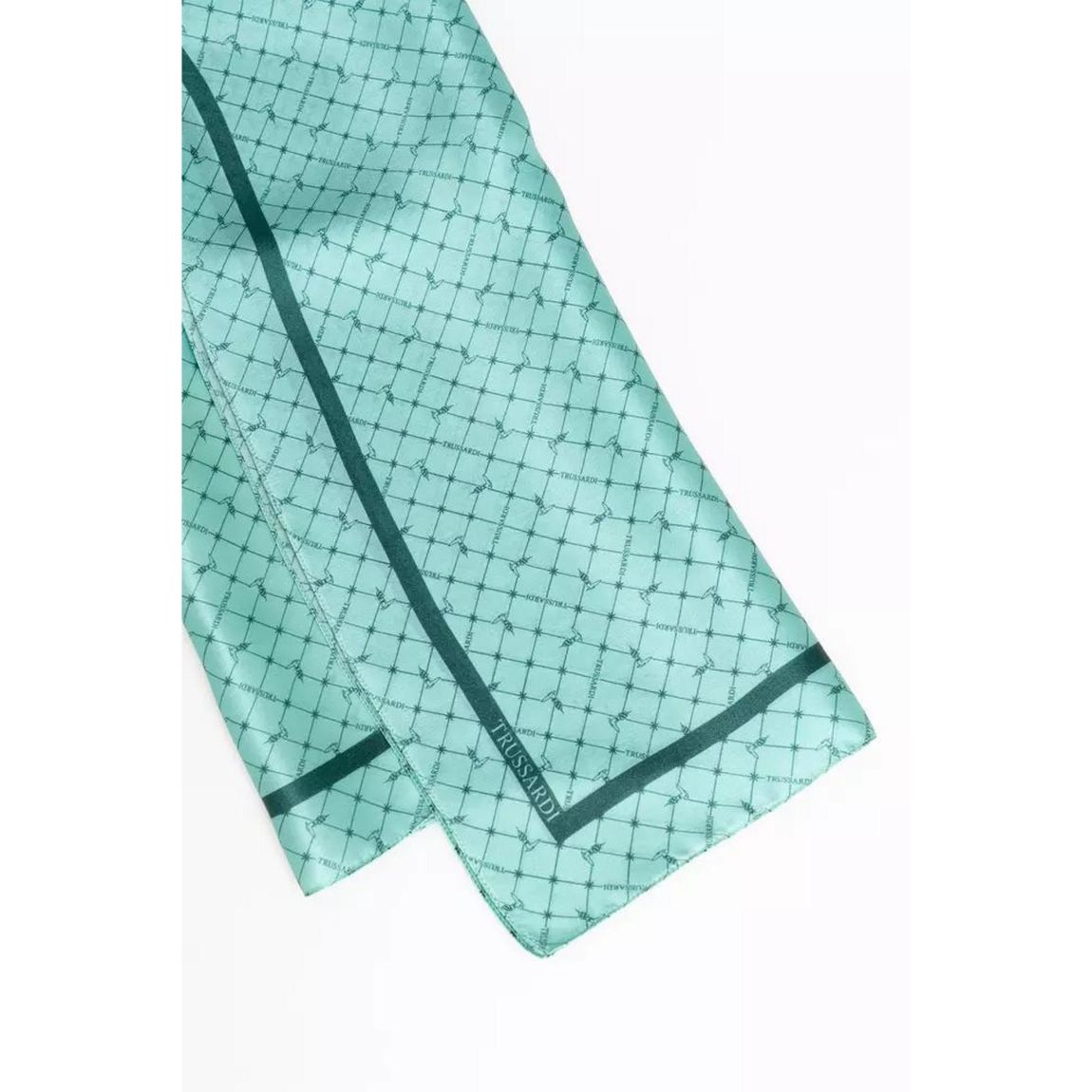 Silk Scarf Patterned Logo Wo - Light Blue Scarves main product photo