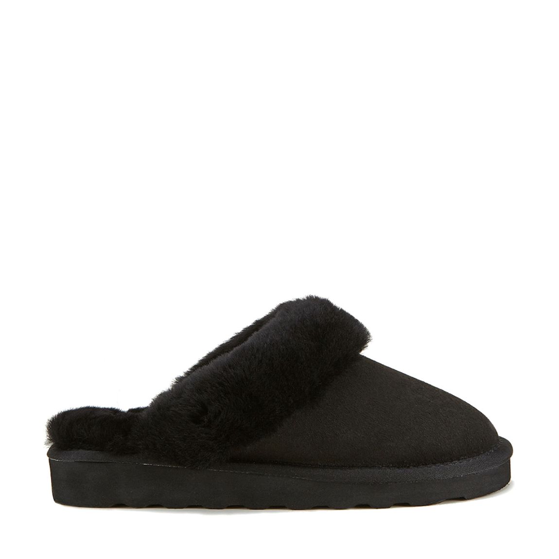 Black Mool Suede Sheepskin Slippers main product photo
