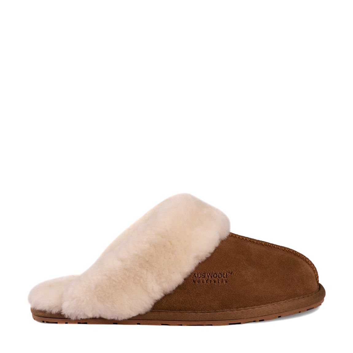 Tan Suede Sheepskin Shelley Mules main product photo