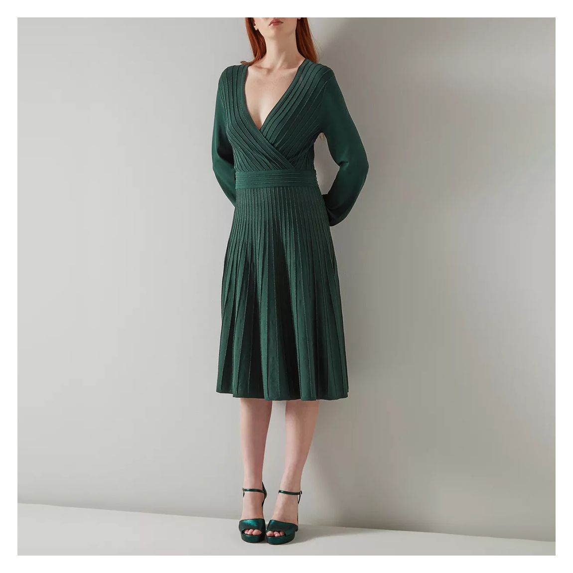 Green Merida Pleated Dress main product photo