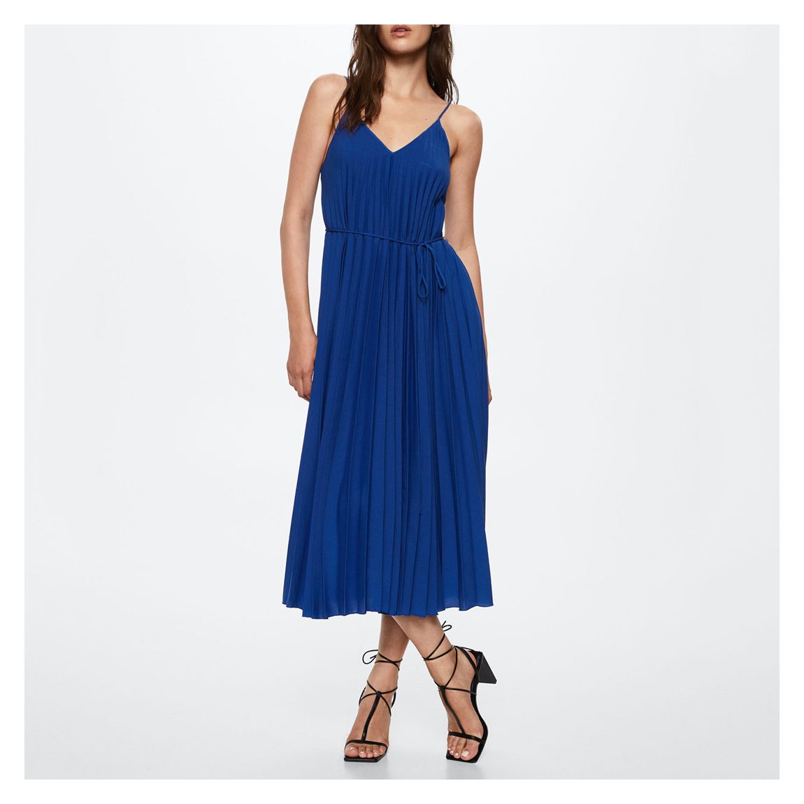 Blue Belt Pleated Dress main product photo