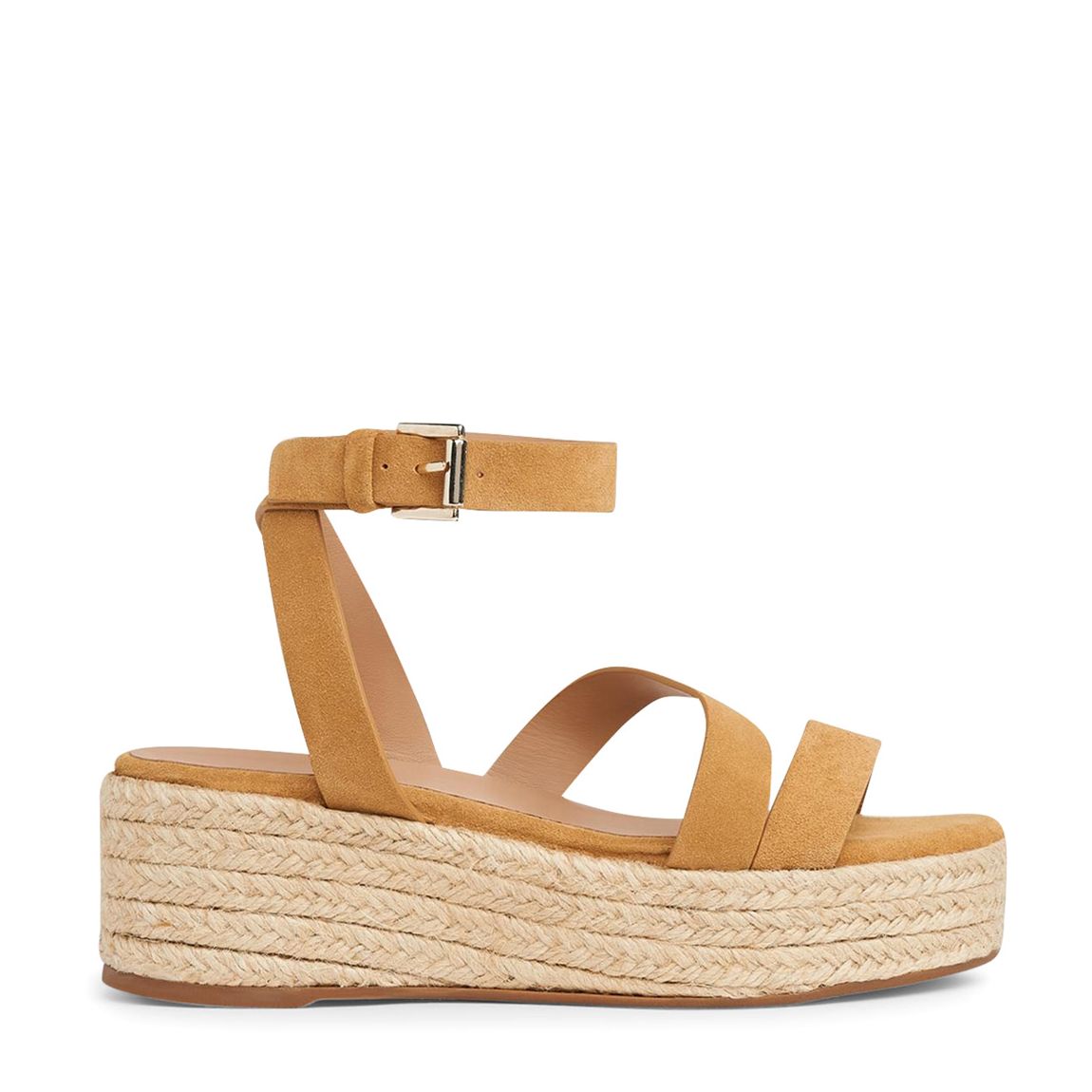 Tan Suede Siena Flatform Espadrille Sandals main product photo