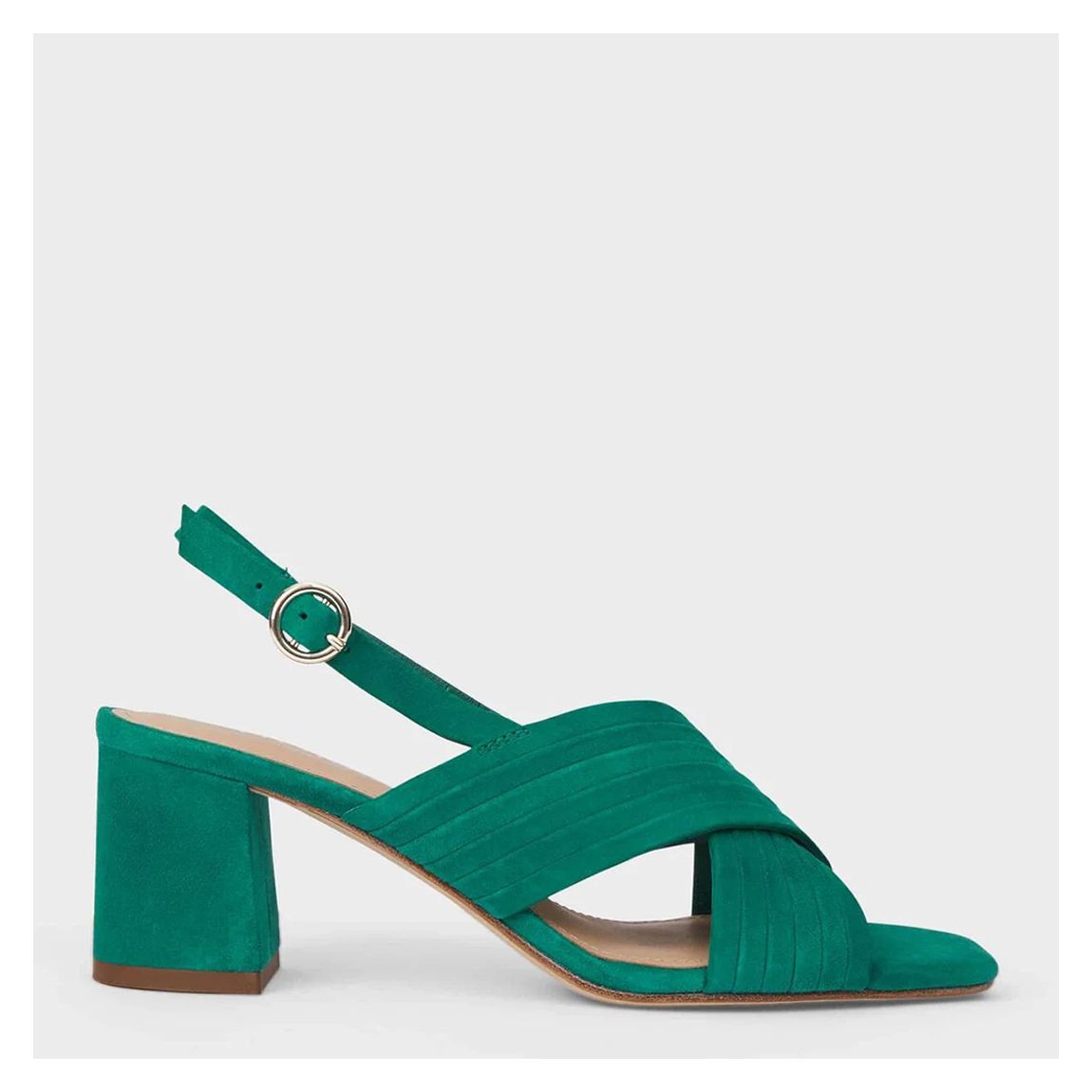 Green Nikita Suede Heels main product photo
