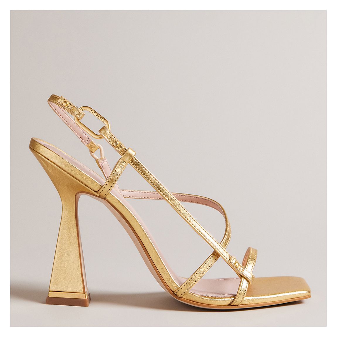 Gold Leather Cayena Heeled Sandal main product photo