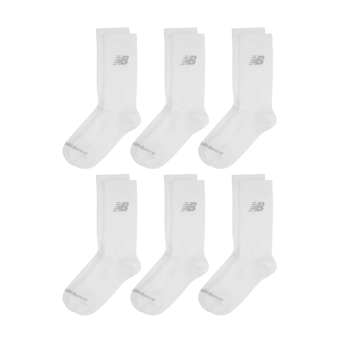 White Sport Cushioned Crew Sock 6 Pack main product photo