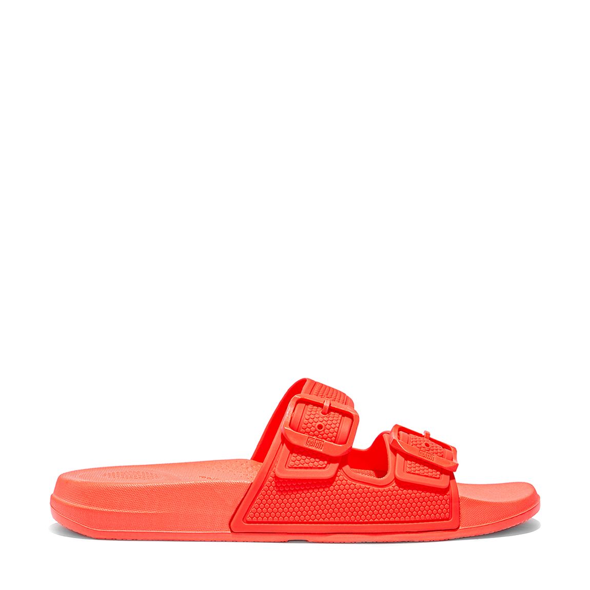 Neon Orange iQUSHION Two Bar Buckle Slides main product photo
