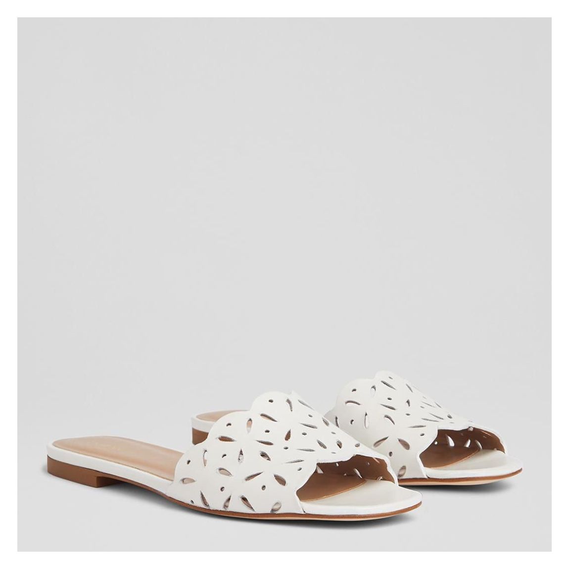 White Amaya Flat Sandals main product photo