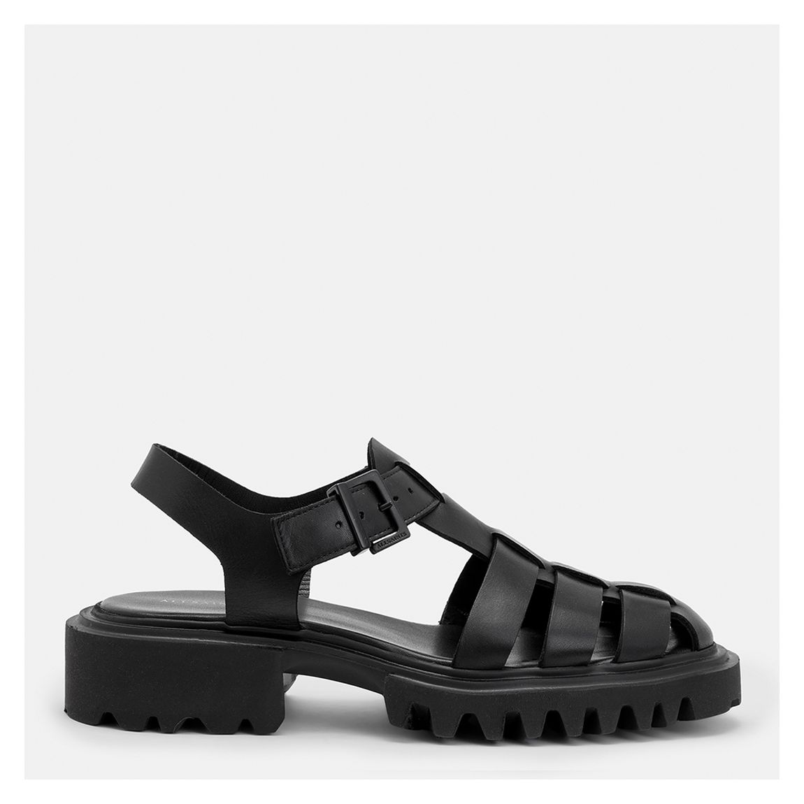 Black Nessie Leather Sandals main product photo