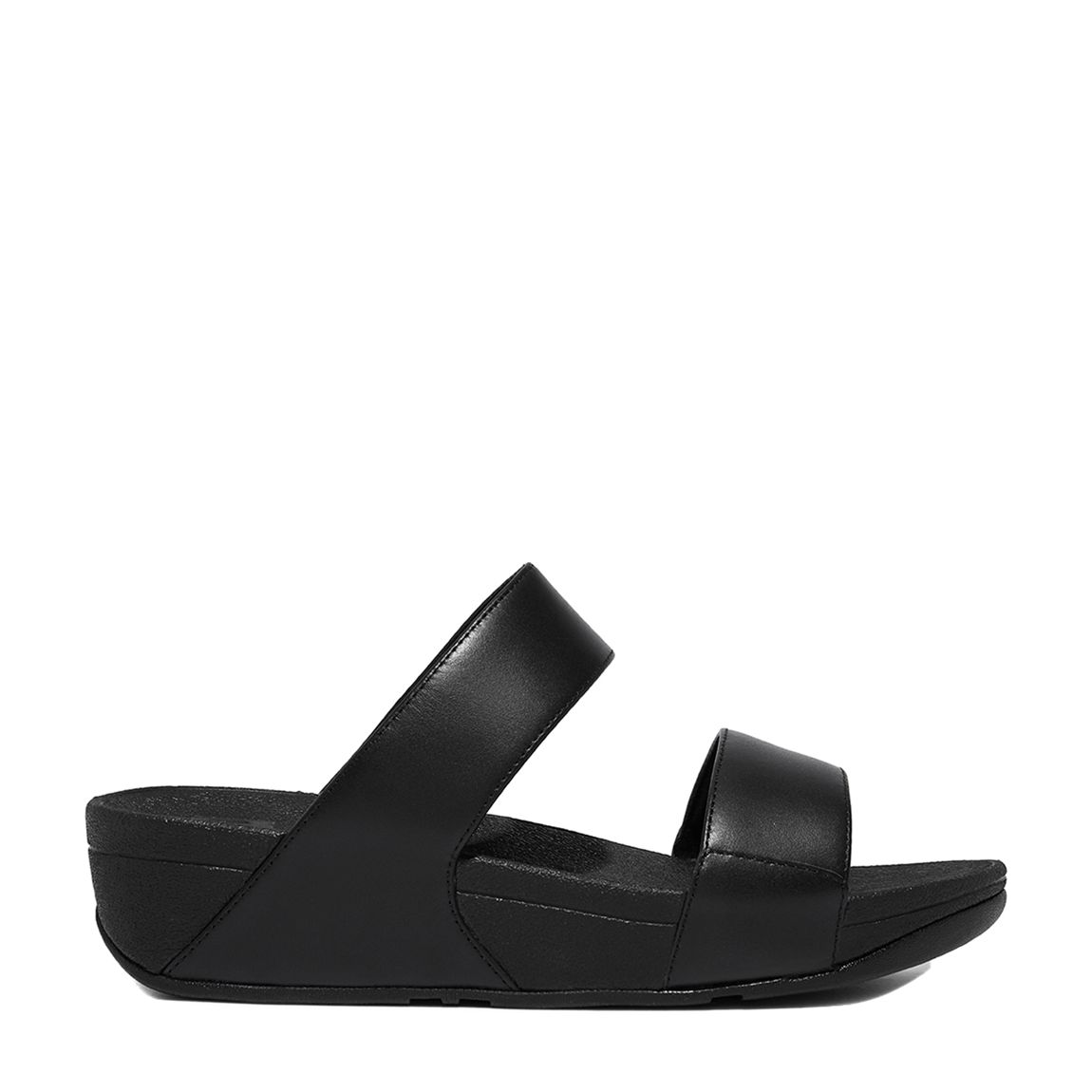 All Black Lulu Leather Slides main product photo